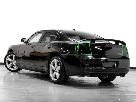 Dodge Charger 2006-2008 Tail Light Tint Installation Points