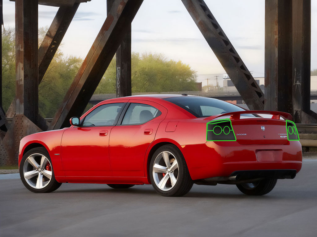 Dodge Charger 2009-2010 Tail Light Tint Installation Points