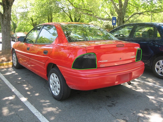 Dodge Neon 1995-1999 Tail Light Tint Installation Points