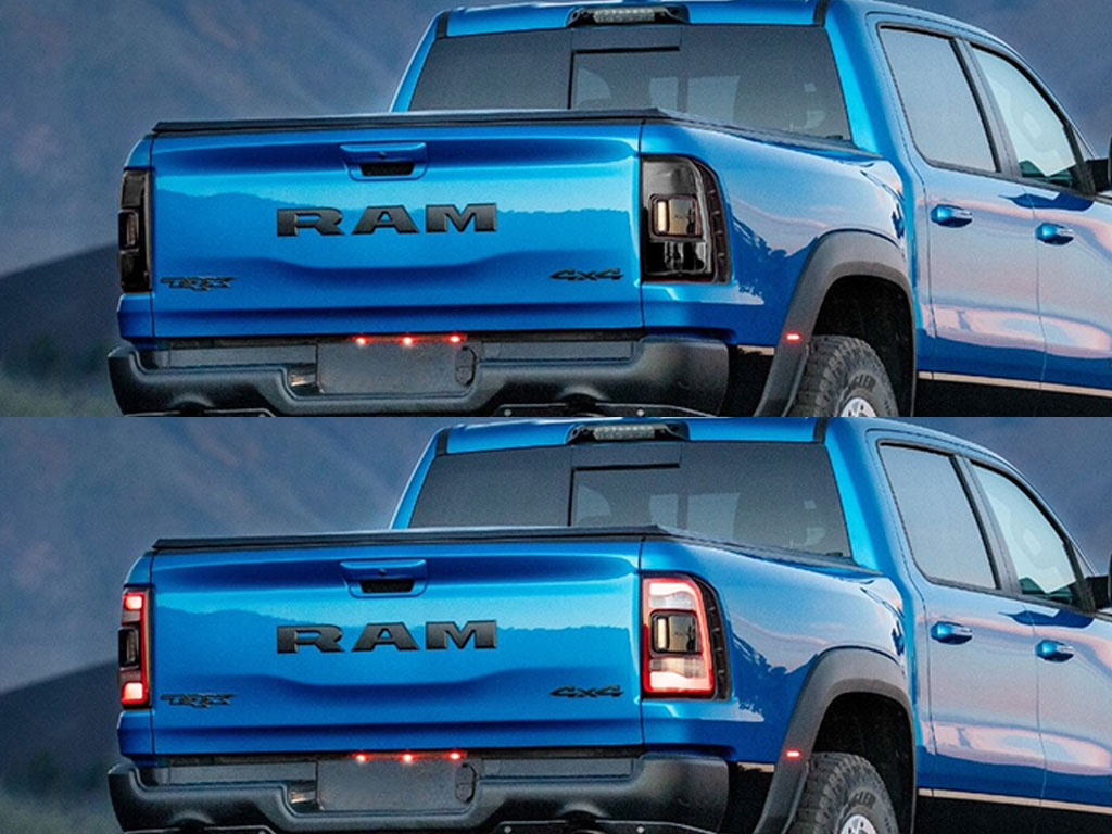 Dodge Ram 2019-2024 Before and After Smoked Taillights