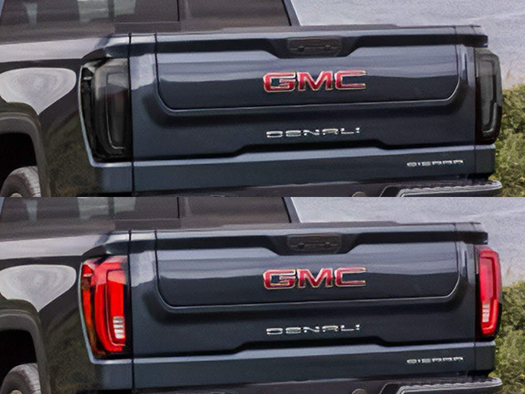 GMC Sierra 2019-2024 Before and After Smoked Taillights