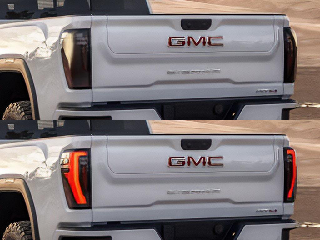 GMC Sierra 2020-2023 Before and After Smoked Taillights