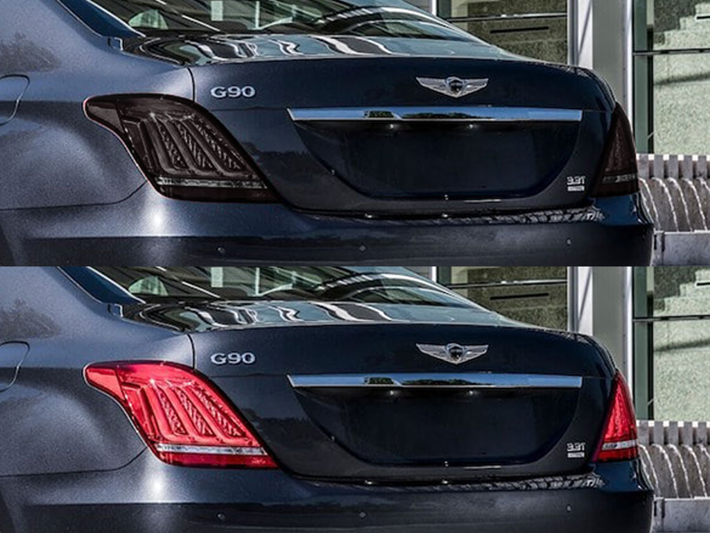 Genesis G90 2017-2019 Before and After Smoked Taillights