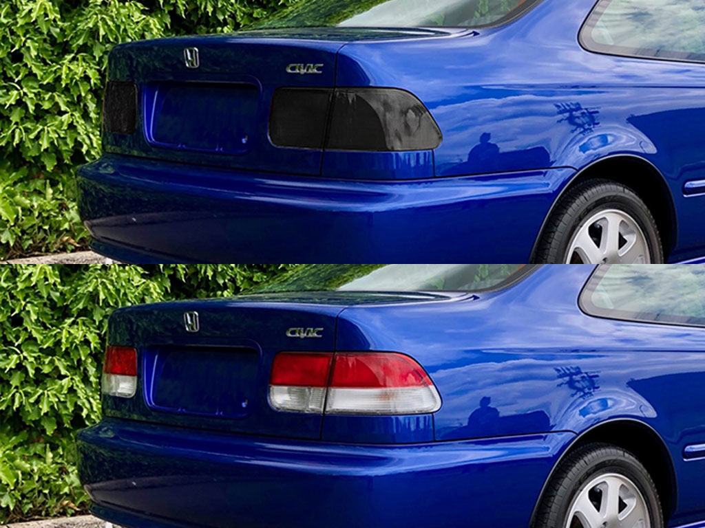 Honda Civic Coupe 1996-2000 Before and After Smoked Taillights