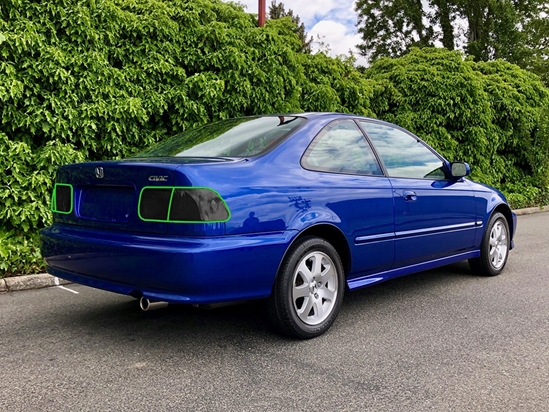 Honda Civic Coupe 1996-2000 Tail Light Tint Installation Points