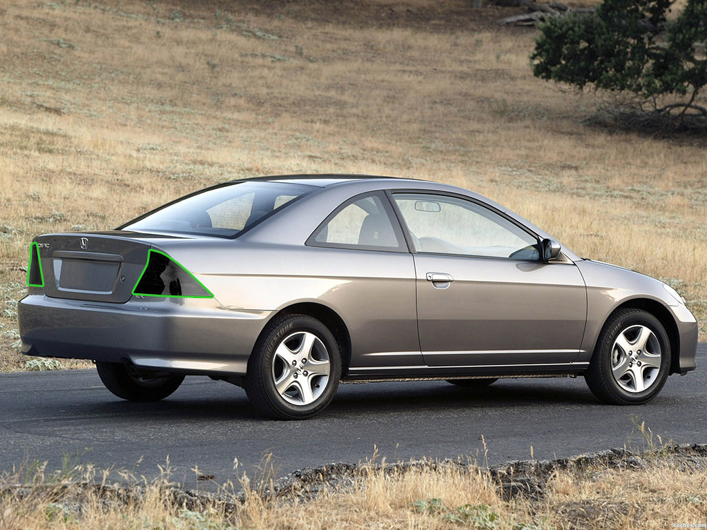 Honda Civic Coupe 2001-2005 Tail Light Tint Installation Points