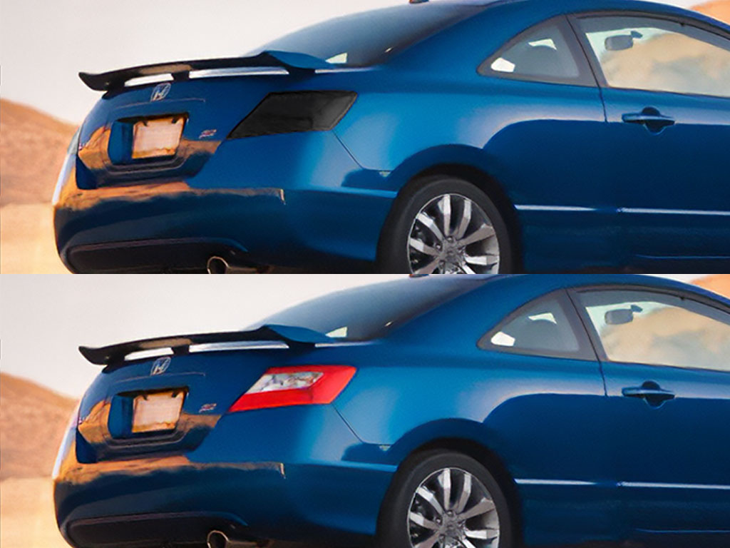 Honda Civic Coupe 2006-2011 Before and After Smoked Taillights