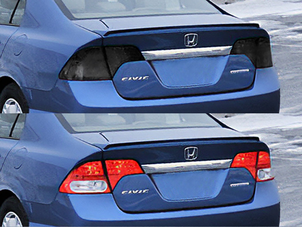 Honda Civic Sedan 2006-2011 Before and After Smoked Taillights