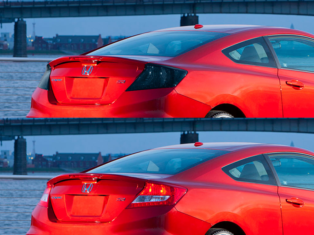 Honda Civic Coupe 2012-2013 Before and After Smoked Taillights