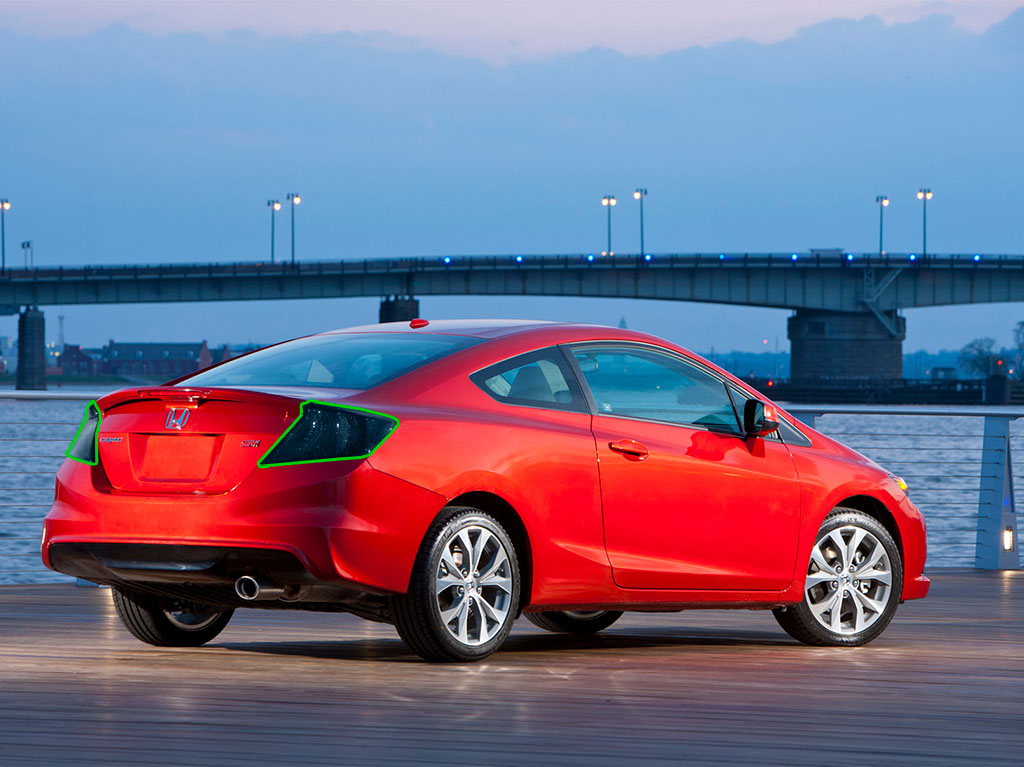 Honda Civic Coupe 2012-2013 Tail Light Tint Installation Points