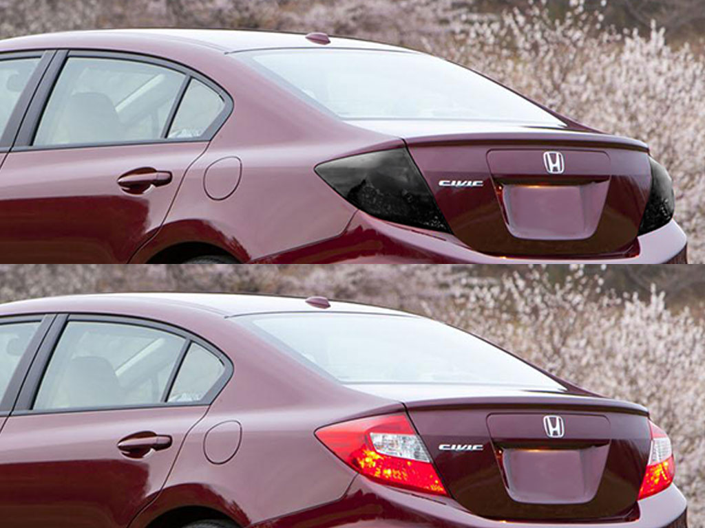 Honda Civic Sedan 2012 Before and After Smoked Taillights