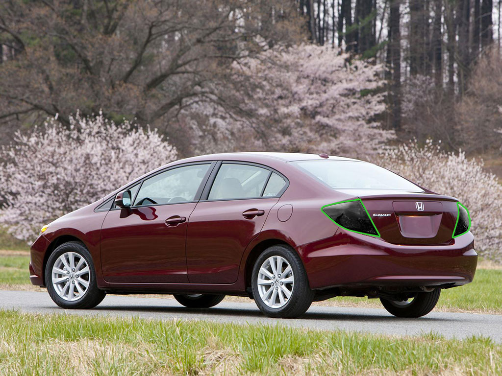 Honda Civic Sedan 2012 Tail Light Tint Installation Points