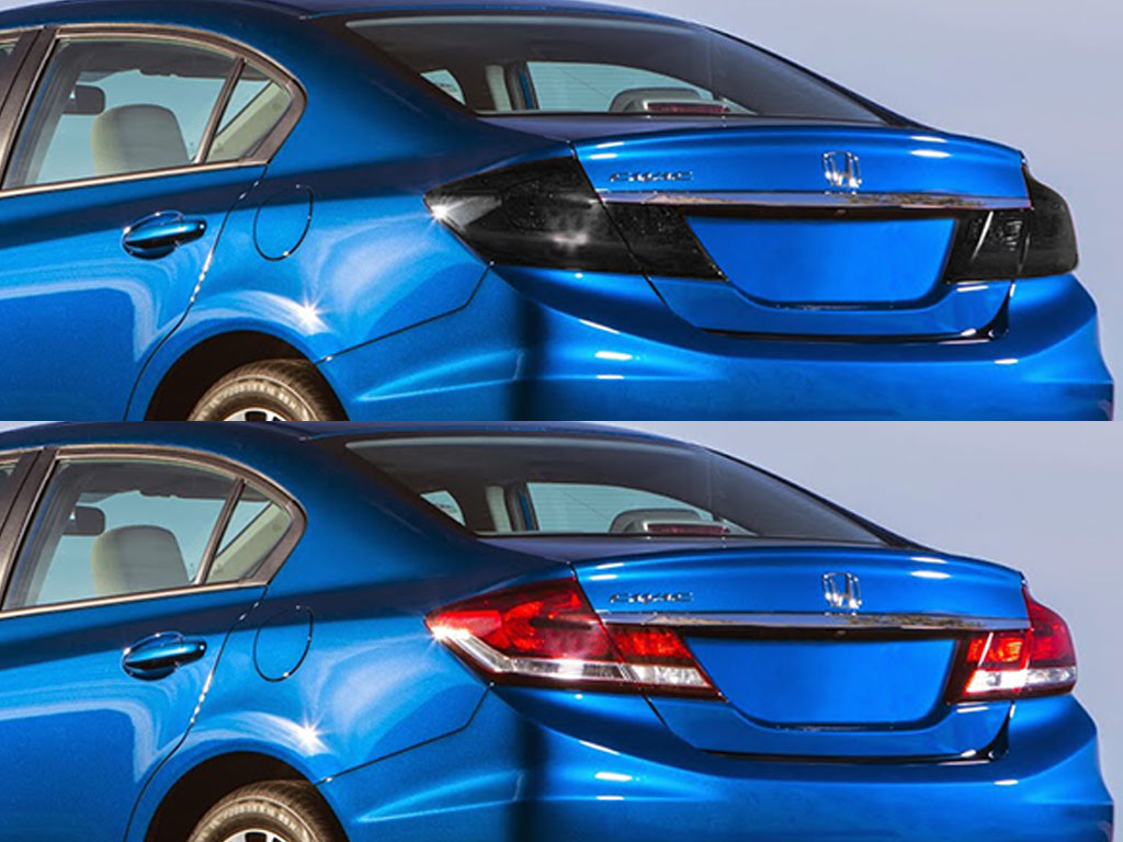 Honda Civic Sedan 2013-2015 Before and After Smoked Taillights