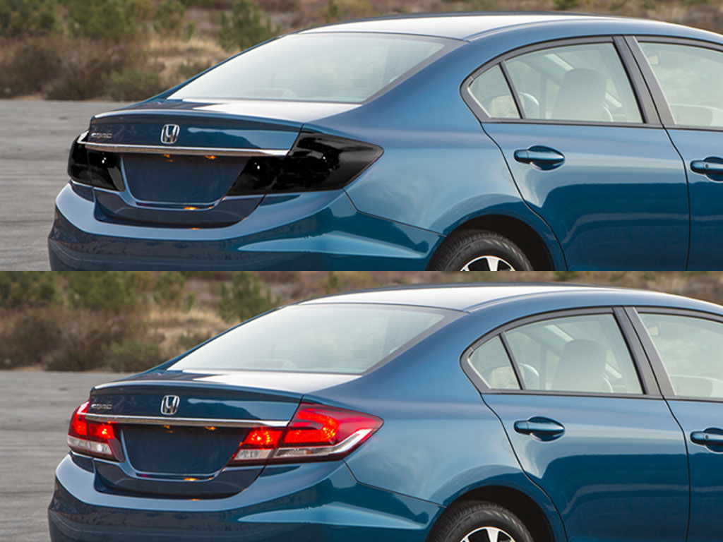 Honda Civic 2014-2015 Before and After Smoked Taillights