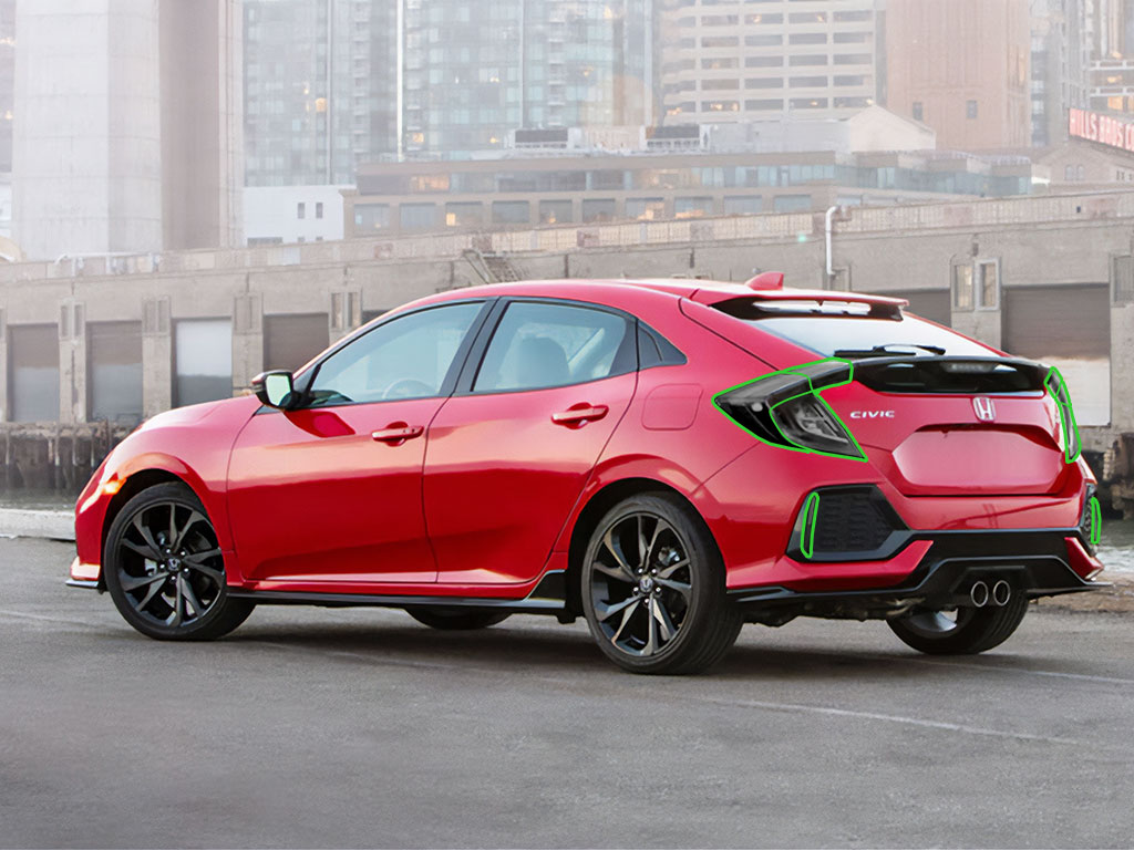 Honda Civic 2016-2021 Tail Light Tint Installation Points