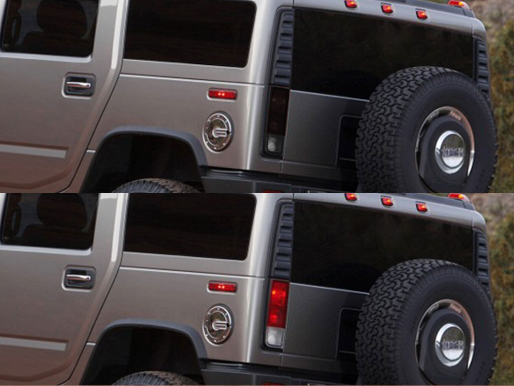 Hummer H2 2003-2009 Before and After Smoked Taillights