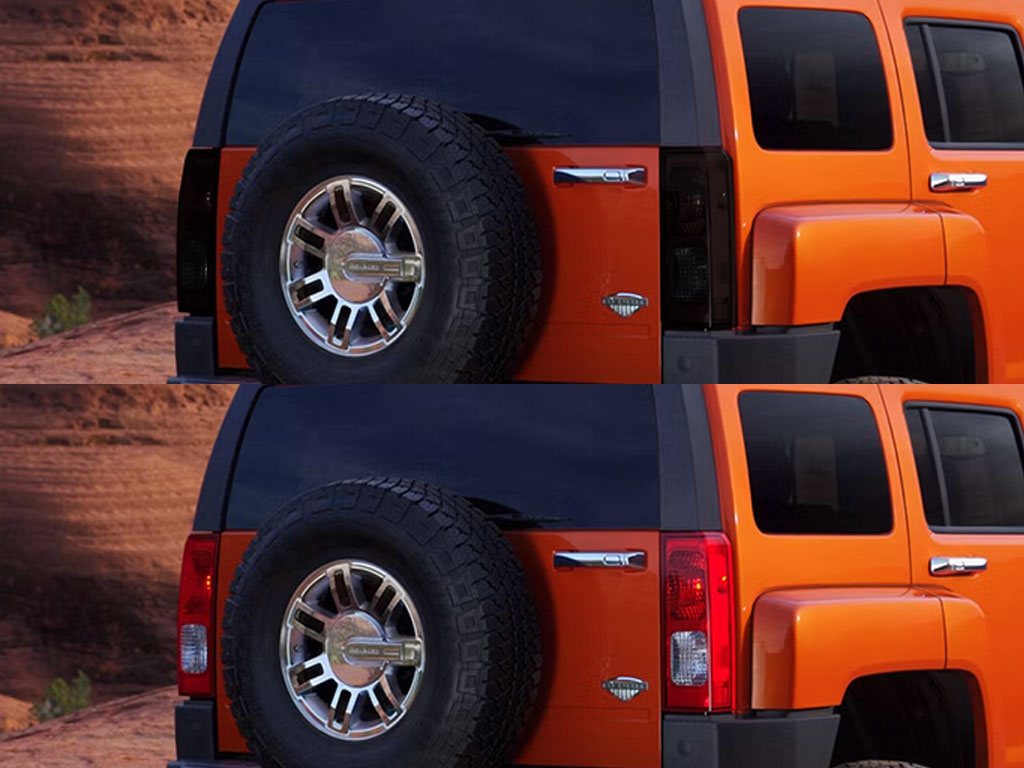 Hummer H3 2006-2010 Before and After Smoked Taillights