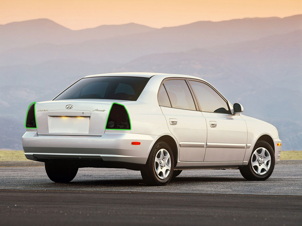 Hyundai Accent Sedan 2003-2005 Tail Light Tint Installation Points