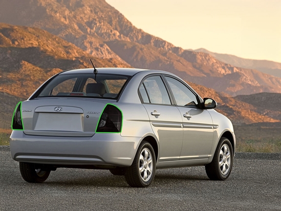 Hyundai Accent Sedan 2006-2011 Tail Light Tint Installation Points