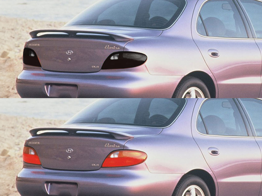 Hyundai Elantra Sedan 1999-2000 Before and After Smoked Taillights