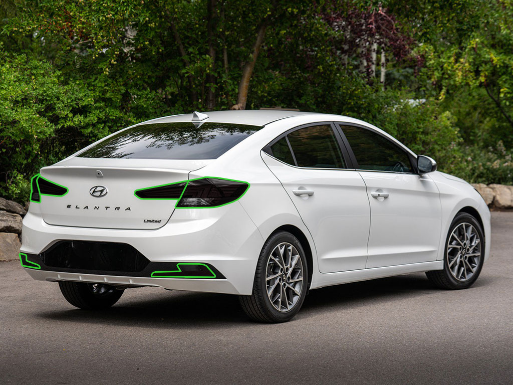 Hyundai Elantra Sedan 2019-2020 Tail Light Tint Installation Points