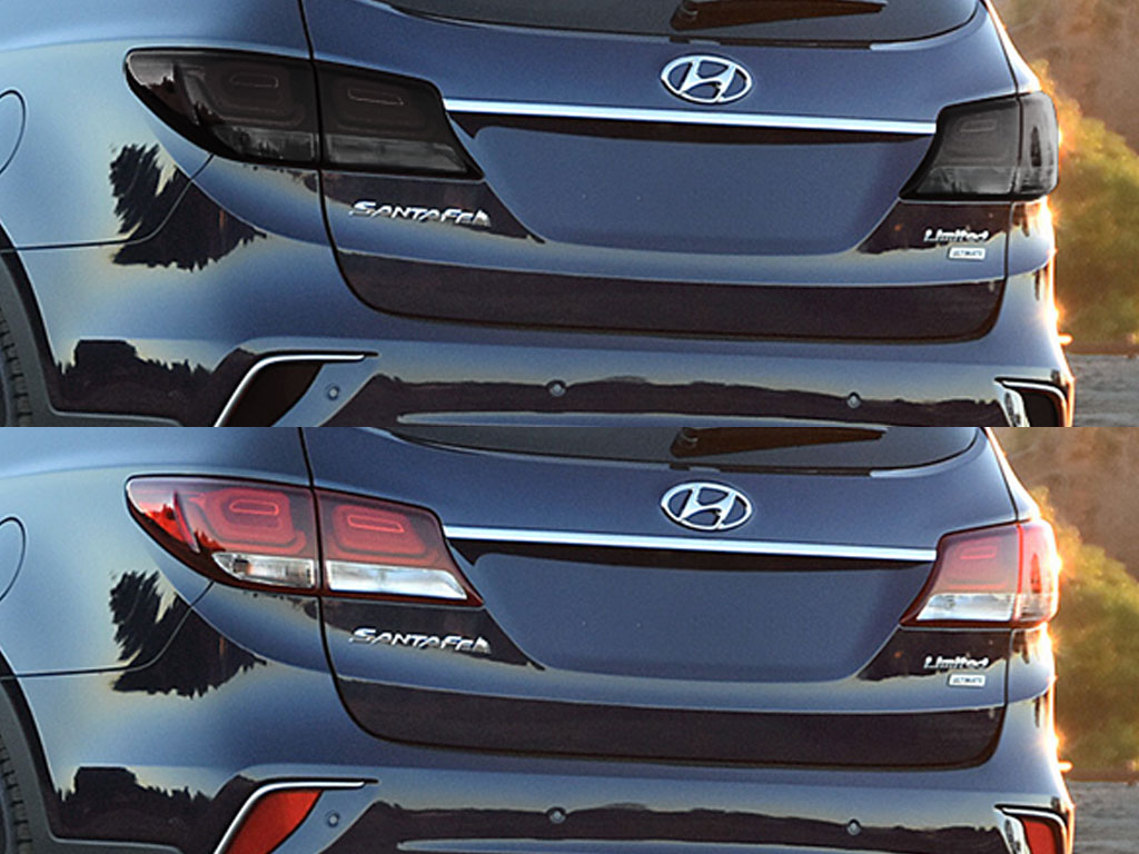 Hyundai Santa Fe 2017-2018 Before and After Smoked Taillights