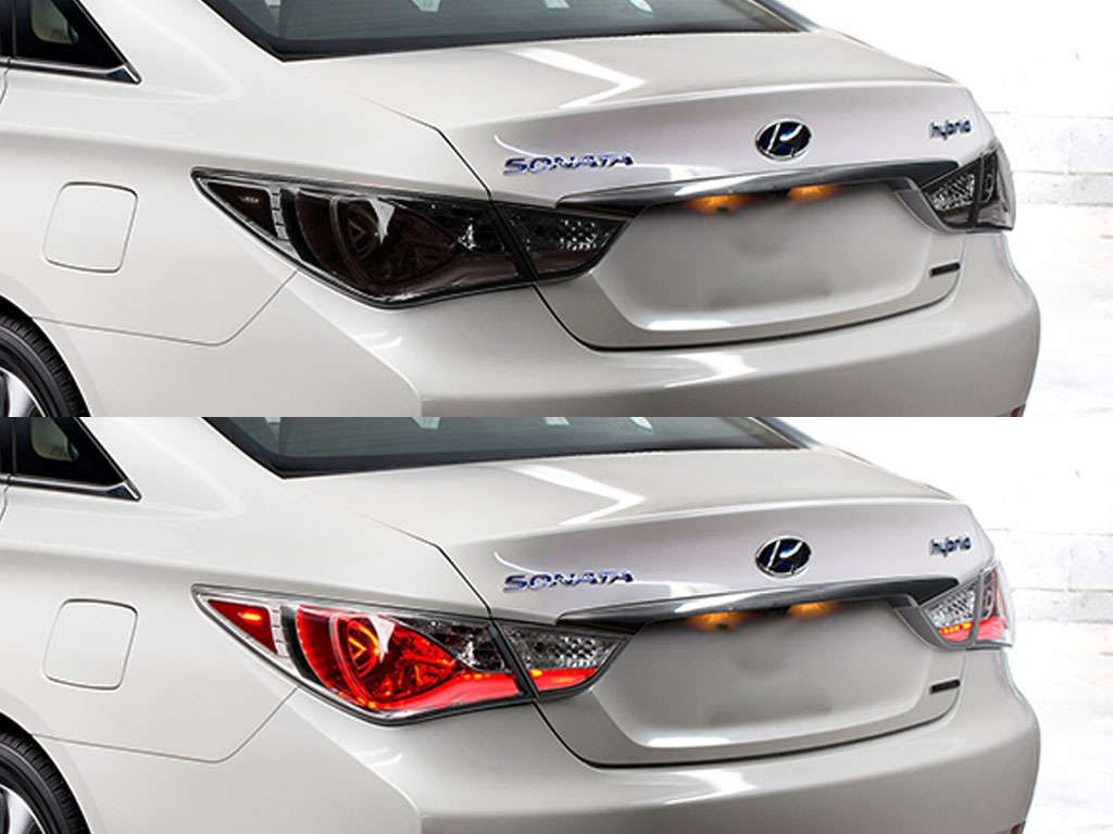 Hyundai Sonata 2011-2014 Before and After Smoked Taillights