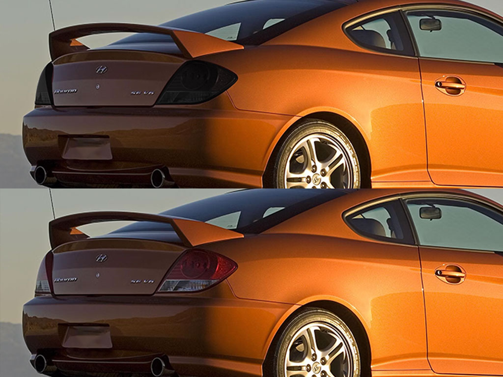 Hyundai Tiburon 2003-2006 Before and After Smoked Taillights