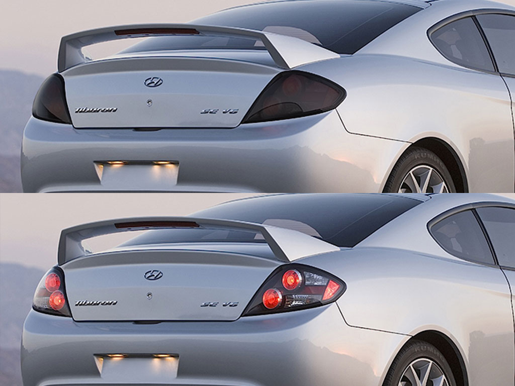 Hyundai Tiburon 2007-2008 Before and After Smoked Taillights