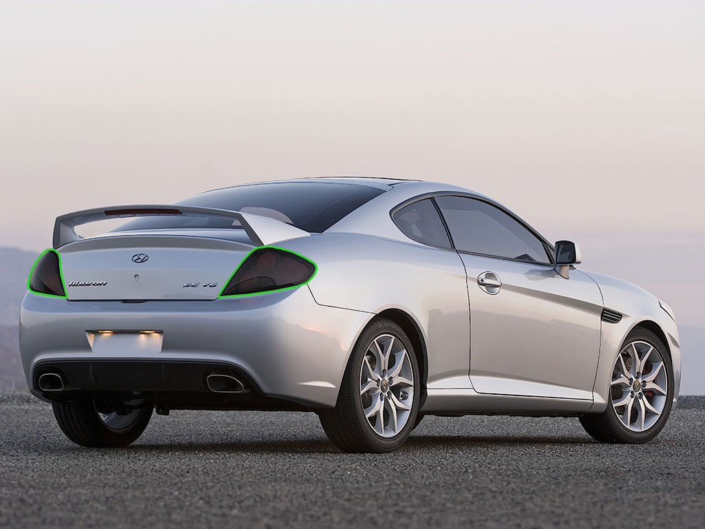 Hyundai Tiburon 2007-2008 Tail Light Tint Installation Points