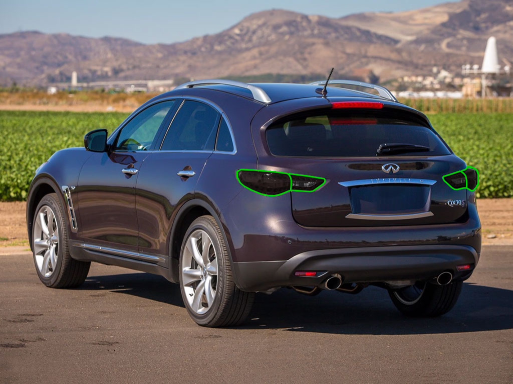 Infiniti QX70 2014-2017 Tail Light Tint Installation Points