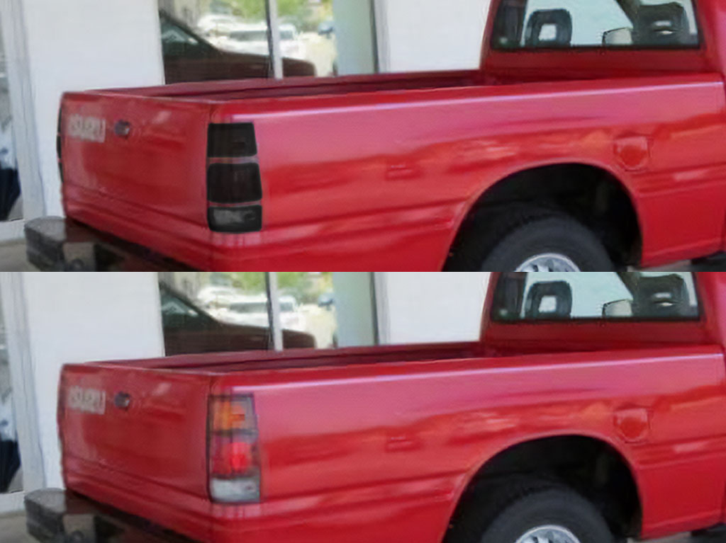 Isuzu Pick Up 1989 - 1995 Before and After Smoked Taillights