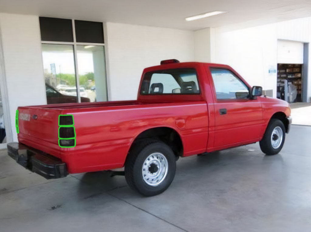 Isuzu Pick Up 1989 - 1995 Tail Light Tint Installation Points