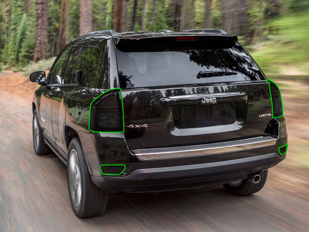 Jeep Compass 2011-2016 Tail Light Tint Installation Points