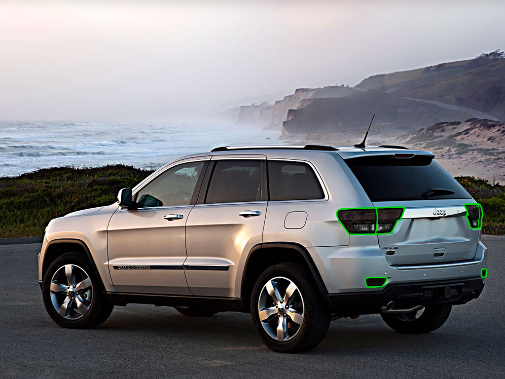 Jeep Grand Cherokee 2011-2013 Tail Light Tint Installation Points