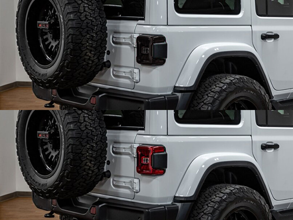 Jeep Wrangler 2018-2023 Before and After Smoked Taillights