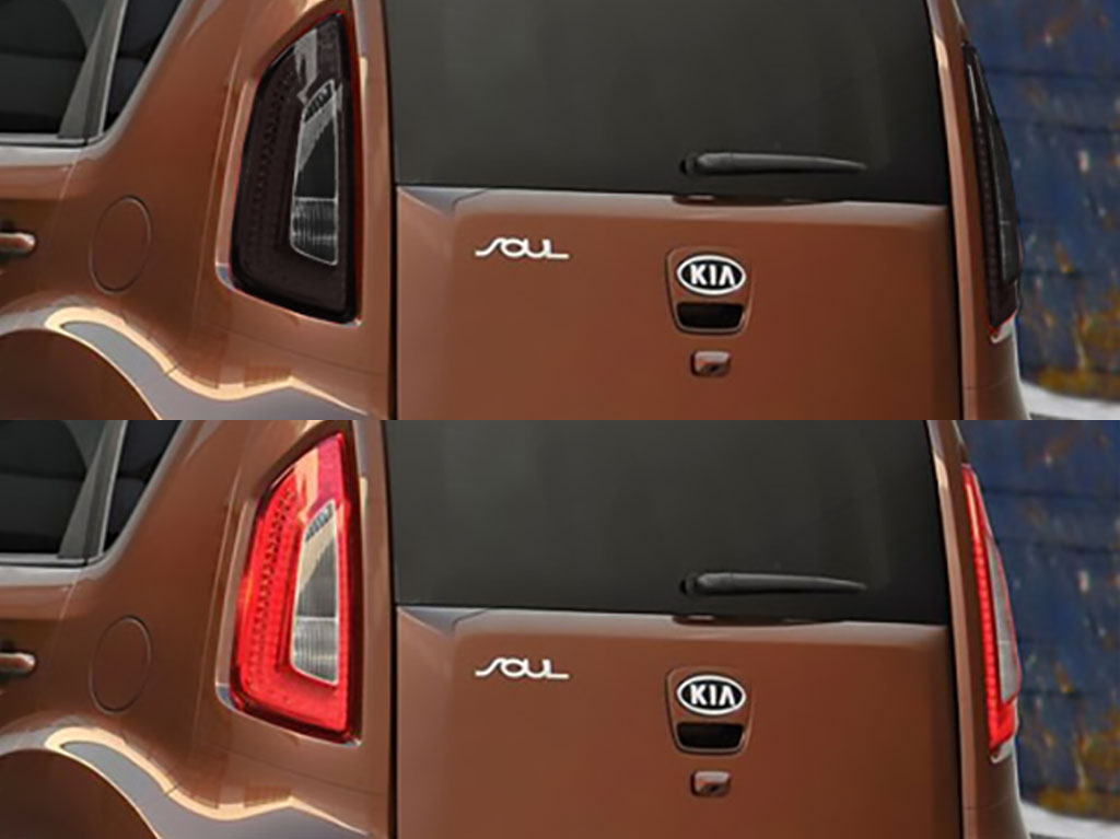 Kia Soul 2010-2011 Before and After Smoked Taillights