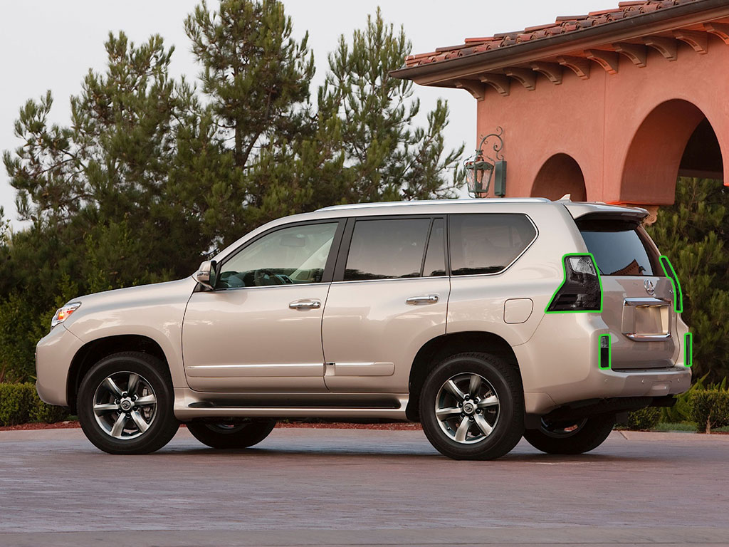 Lexus GX 2010-2013 Tail Light Tint Installation Points