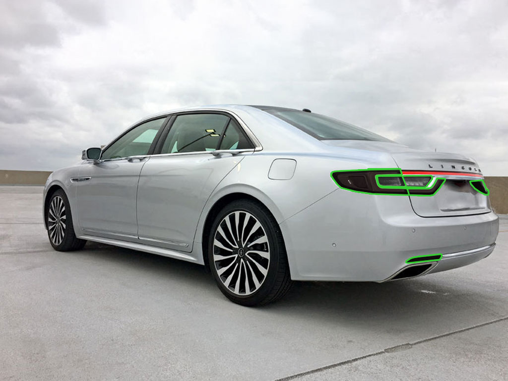 Lincoln Continental 2017-2020 Tail Light Tint Installation Points