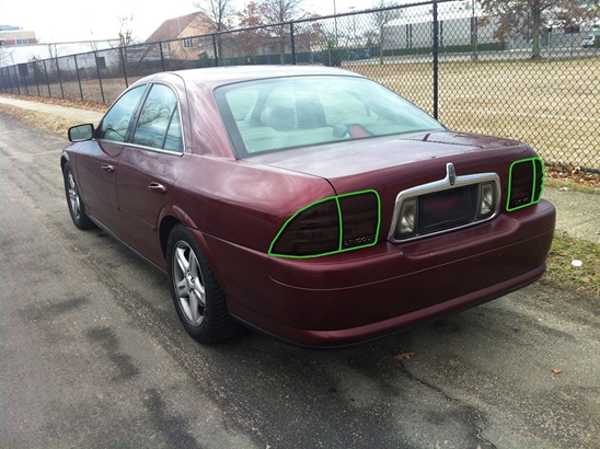 Lincoln LS 2000-2002 Tail Light Tint Installation Points