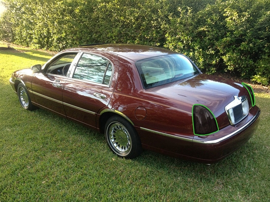 Lincoln Town Car 1998-2002 Tail Light Tint Installation Points