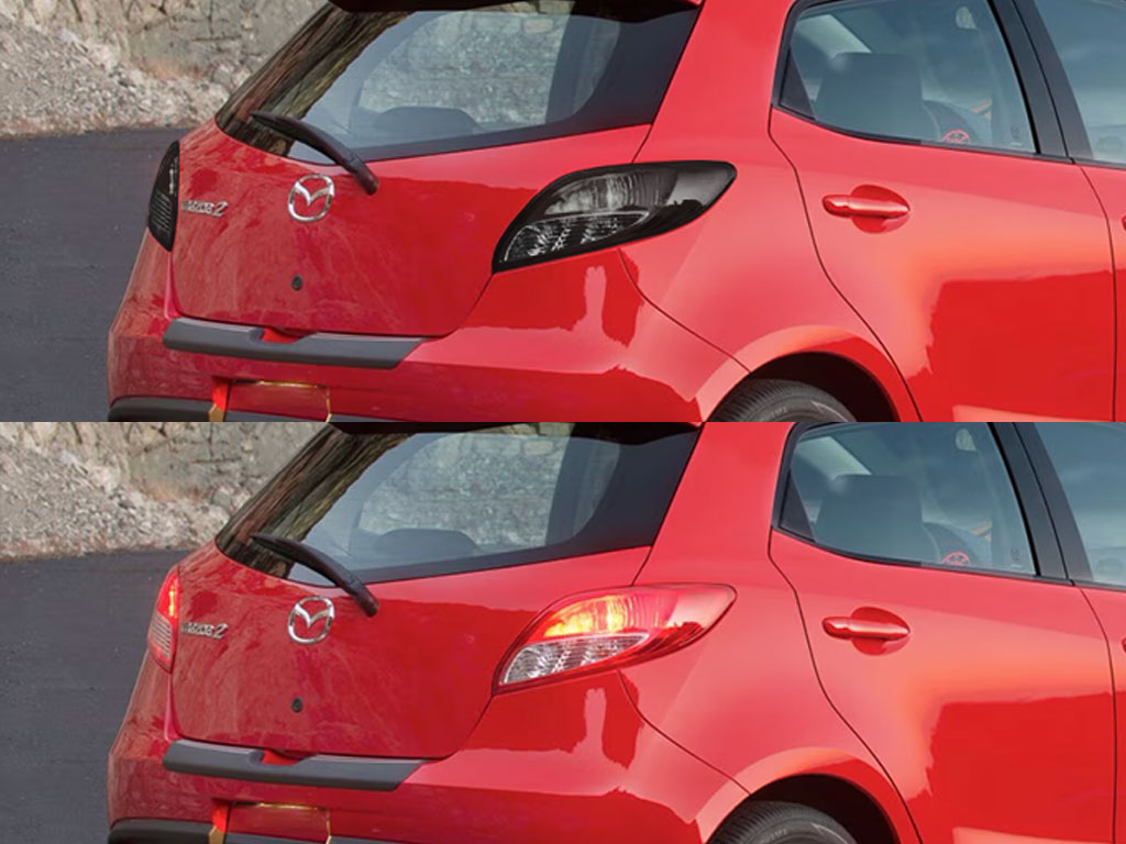 Mazda Mazda2 2011-2014 Before and After Smoked Taillights