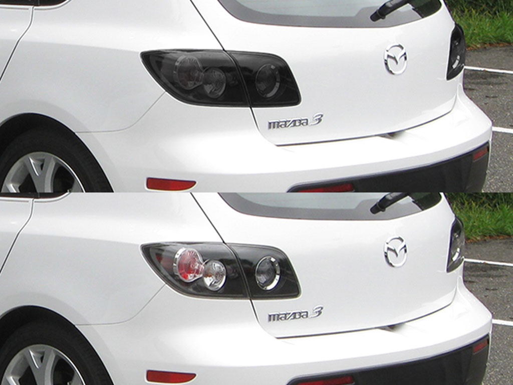 Mazda Mazda3 Hatchback 2004-2009 Before and After Smoked Taillights