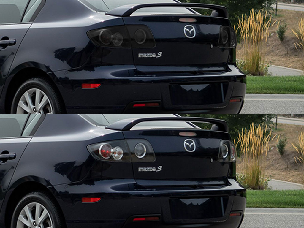 Mazda Mazda3 Sedan 2004-2009 Before and After Smoked Taillights