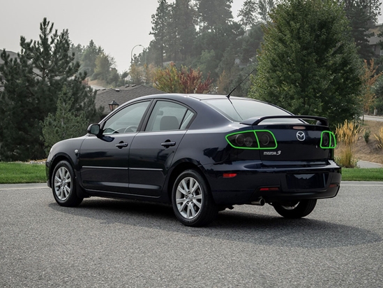 Mazda Mazda3 Sedan 2004-2009 Tail Light Tint Installation Points