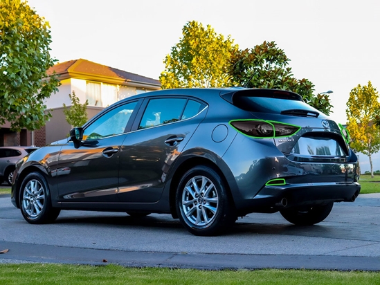 Mazda Mazda3 2014-2018 Tail Light Tint Installation Points