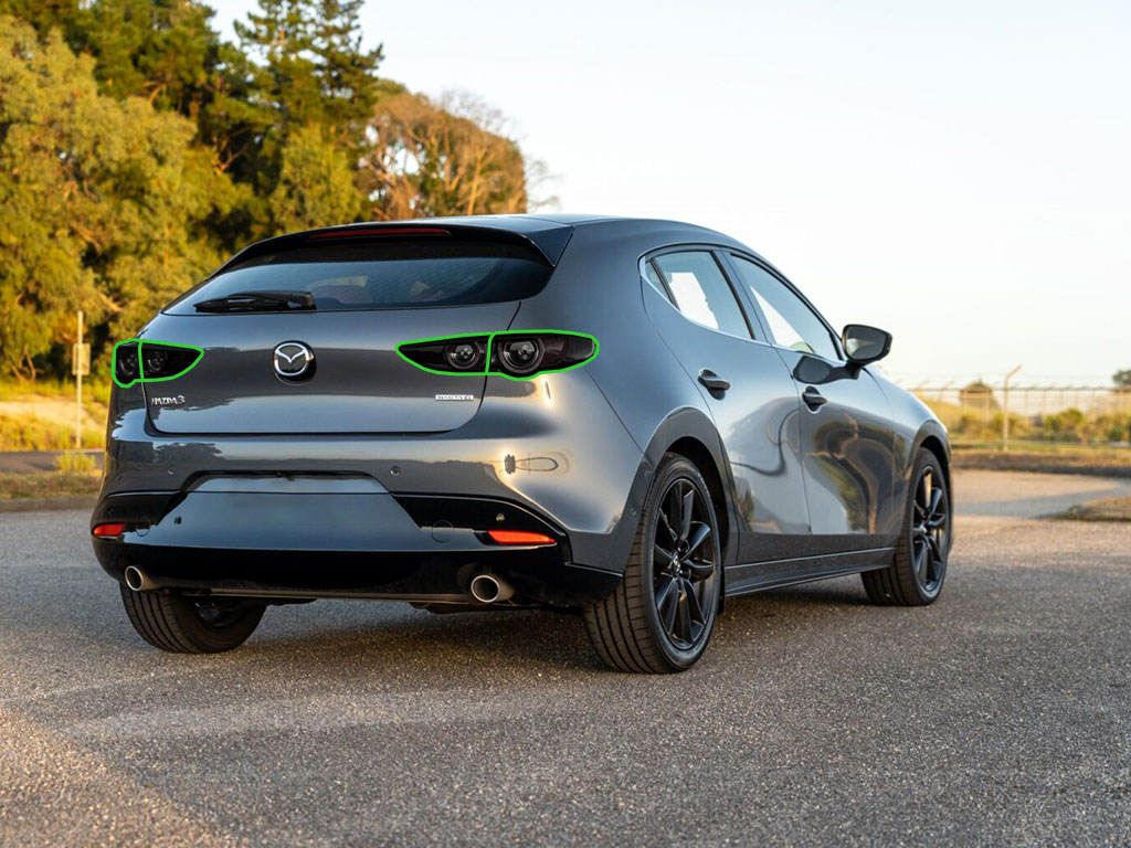 Mazda Mazda3 2019-2023 Tail Light Tint Installation Points