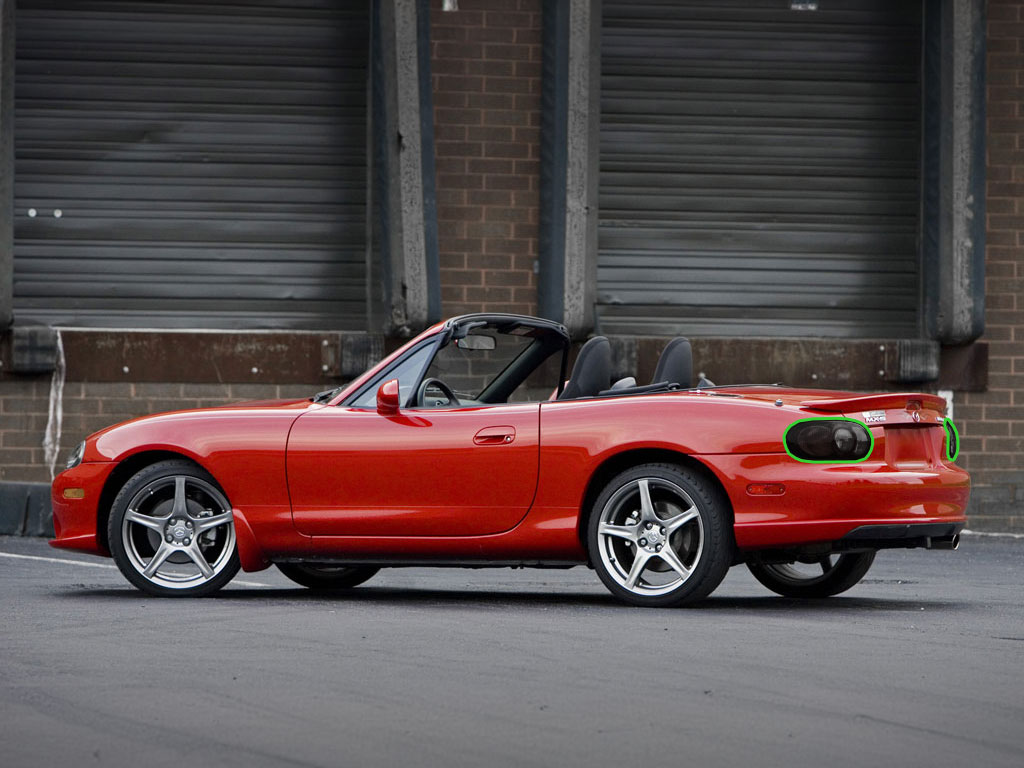 Mazda Miata 1999-2005 Tail Light Tint Installation Points