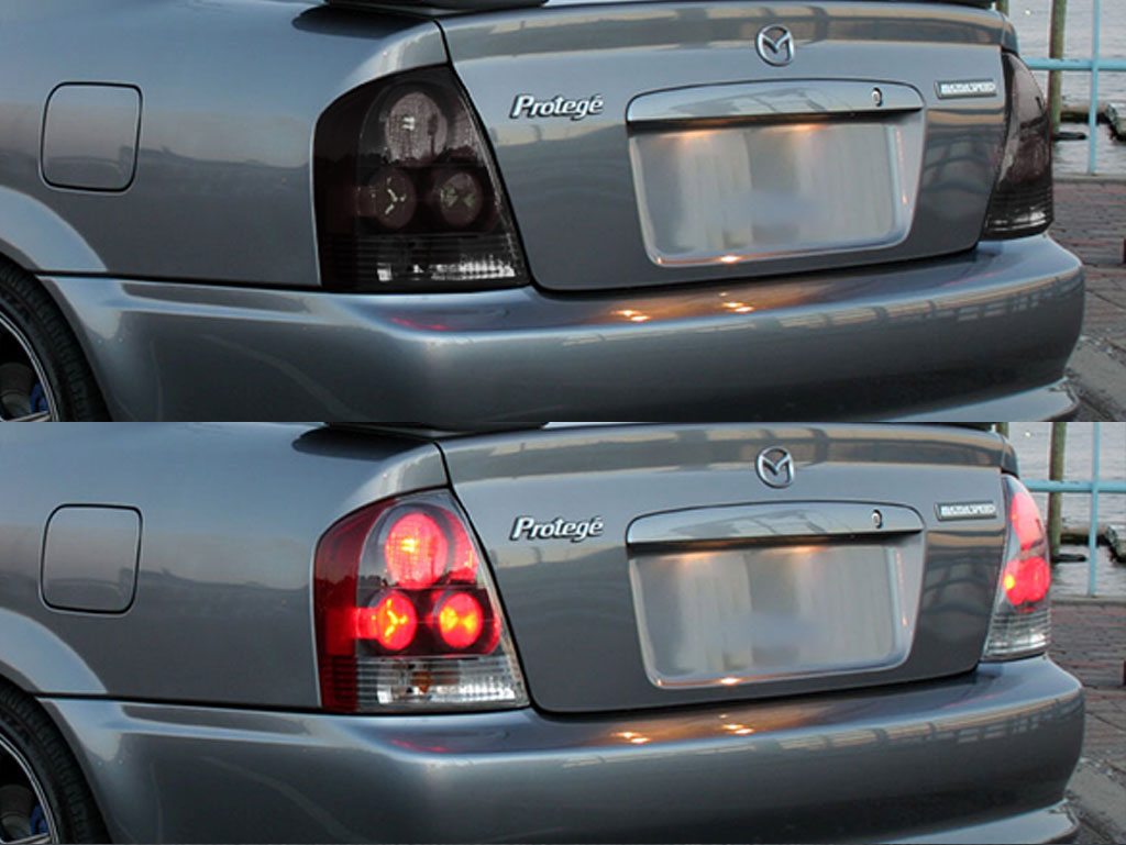 Mazda Protege Sedan 1999-2003 Before and After Smoked Taillights