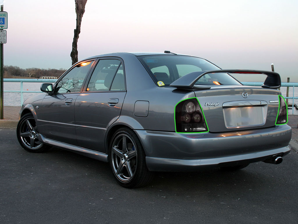 Mazda Protege Sedan 1999-2003 Tail Light Tint Installation Points